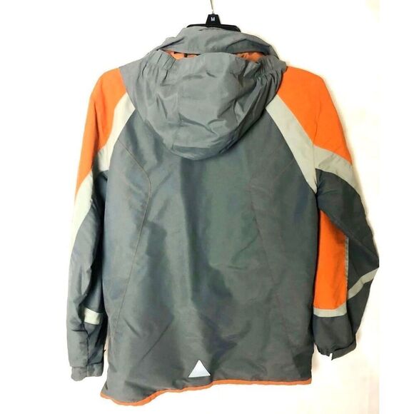 LL Bean Youth Nylon Jacket Windbreaker Orange Gray Size 14-16 L - Picture 3 of 6